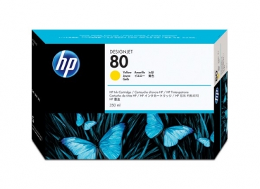 HP 80 DesignJet Ink Cartridge, 350ml, yellow