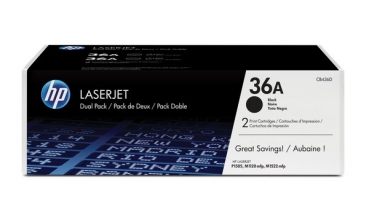 HP 36A Toner Cartridge CB436AD, 2-pack, black