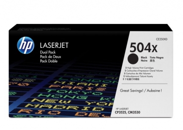 HP 504X Toner Cartridge CE250XD, 2-pack, black