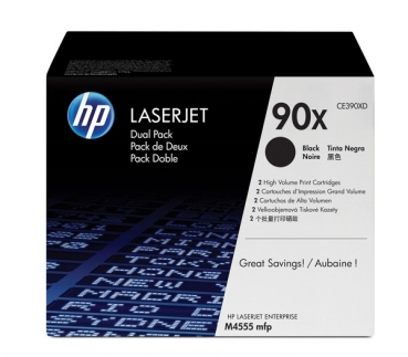 HP 90X Toner Cartridge CE390XD, 2-pack, black