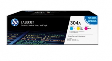 HP 304A Toner Cartridge CF372AM,  color, 3-pack