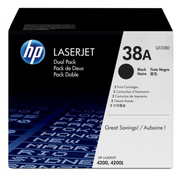 HP 38A Toner Cartridge Q1338A, 2-pack, black