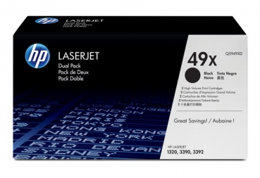 HP 49X Toner Cartridge Q5949X, 2-pack, black