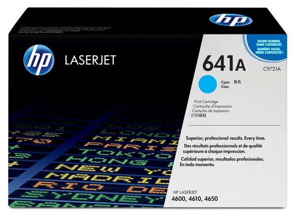 HP 641 Toner Cartridge C9721A, cyan