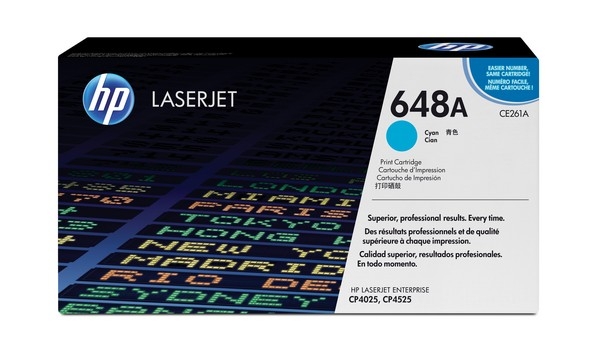 HP 648A Toner Cartridge CE261A, cyan