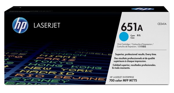 HP 651A Toner Cartridge CE341A, cyan