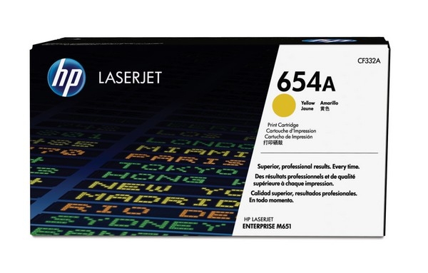 HP 654A Toner Cartridge CF332A, yellow