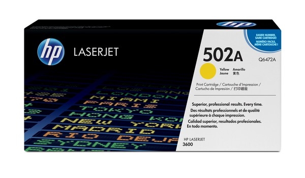 HP 502A Toner Cartridge Q6472A, yellow